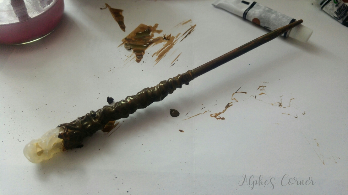 DIY Harry Potter wand - almost completely painted