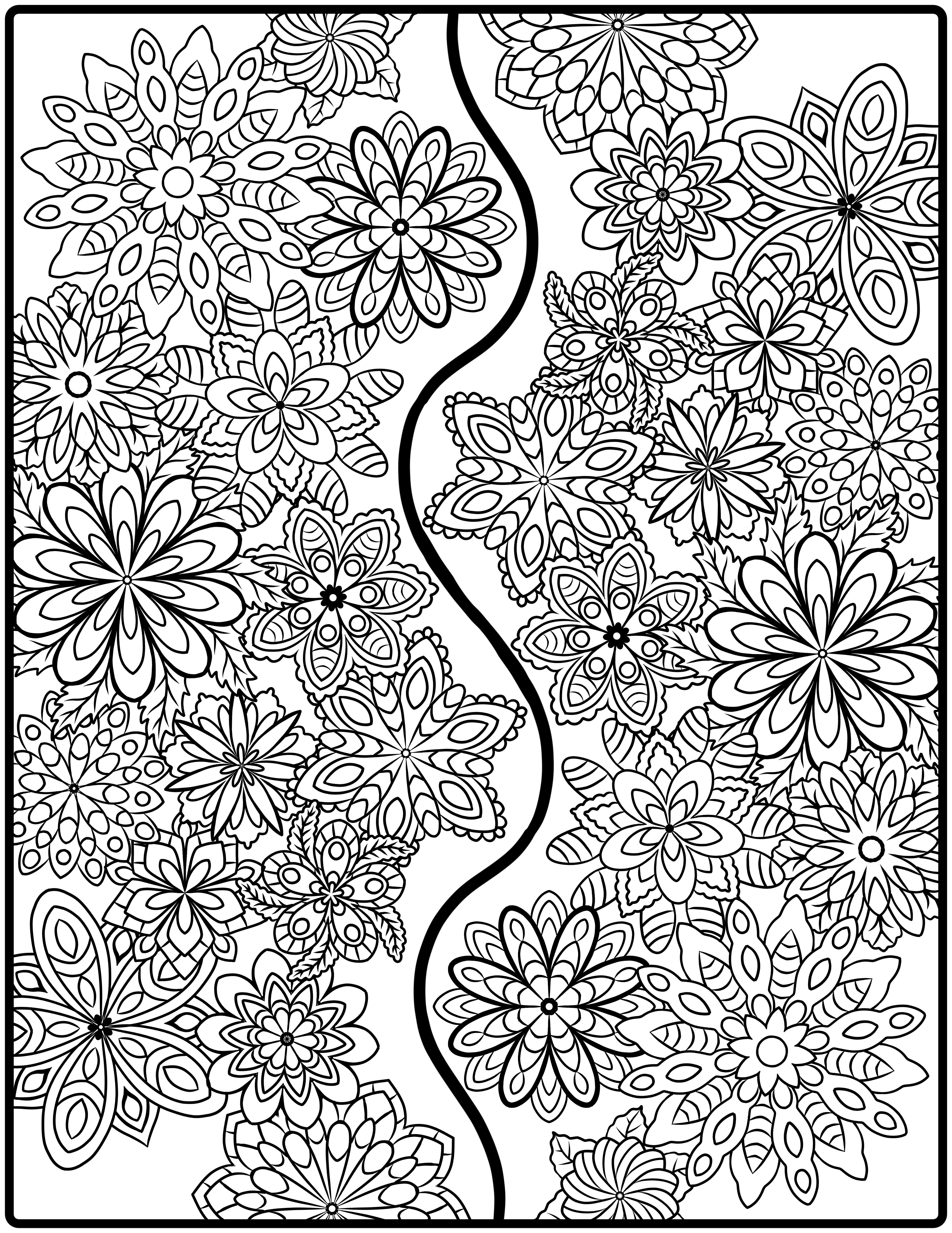 Mandala Colouring Page Wave Symmetry